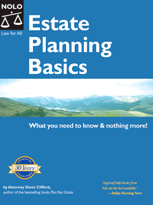Title details for Estate Planning Basics by Denis Clifford - Available